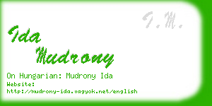 ida mudrony business card